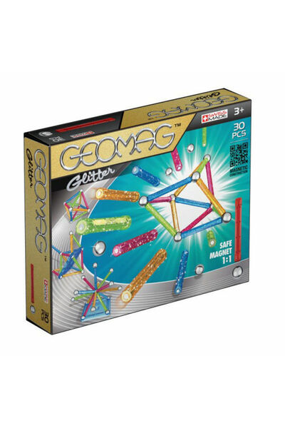 GEOMAG Set magnetic 30 piese copii colorate cu sclipici