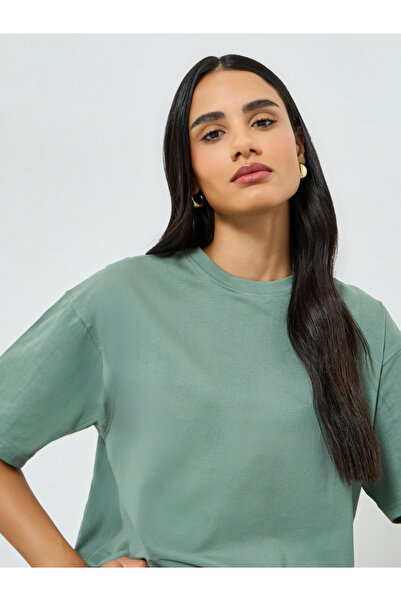 Styli Green Oversized Cotton T-Shirt