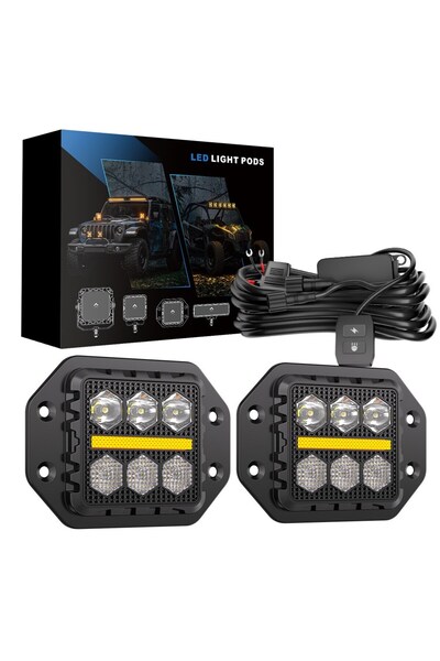 DEKOHOP Off Road Araçlar İçin 3 İnç Tampon Gömme Çalışma Lambası Gündüz Ledli...