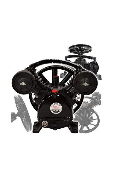 Kraft Air compressor head with 2 pistons 480l/min, compatible motor 4KW,