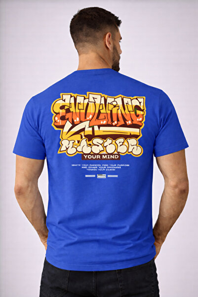 herkesemoda Your Mint Text Detailed Basic T-Shirt