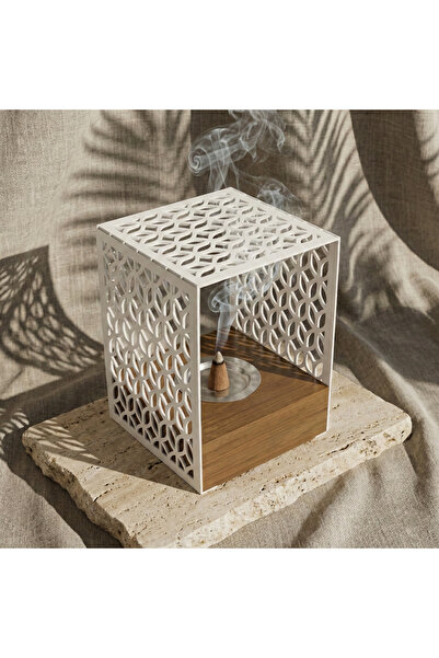 iwa concept Suport geometric din metal pentru tămâie cu suport din lemn - Art...