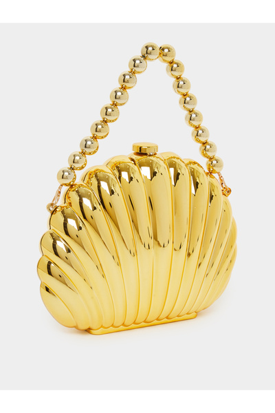Styli Golden Seashell Clutch Bag