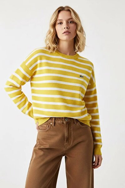 Park Karon Women's Crew Neck Striped 100% Cotton Knitwear Sweater 10273.Ctn