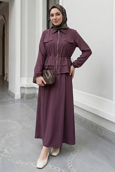 InStyle Modal Tunnel Gathered Burgundy Skirt Set
