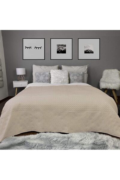 Homelevel Reversible bed or sofa cover, 170 x 220 cm, quilted, double-sided, ...