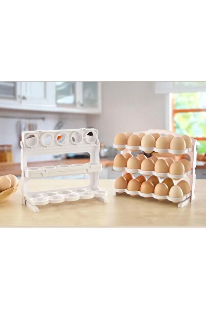 MİMOZA PARK 3-Tier Egg Organizer Shelf 24.5X17X21 cm for Countertop and Insid...
