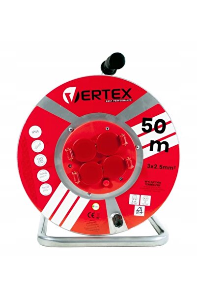 VERTEX 50m extension cable reel 3x2.5mm PB50METAL Black