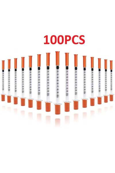 Verifine محقنة أنسولين سعة 1 مل، مقاس 30G × ½ بوصة (6 مم) - معبأة بشكل فردي، ...