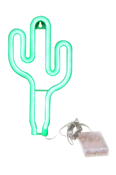 zola Lampă decorativă LED, model cactus, neon, plastic, 108 LED-uri, verde, 1...