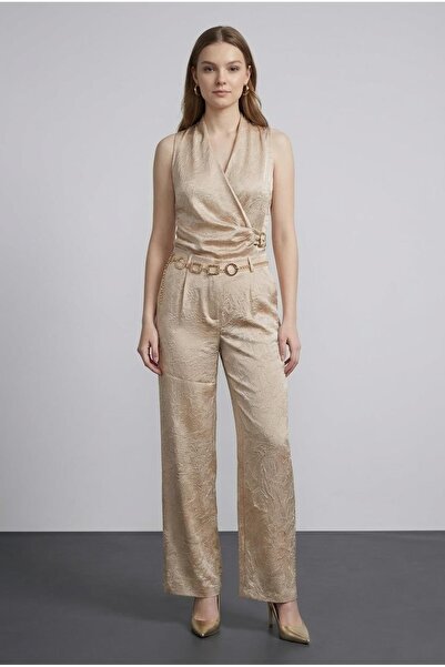 Quzu Women's Canvas Trousers Pnt01456 Beige