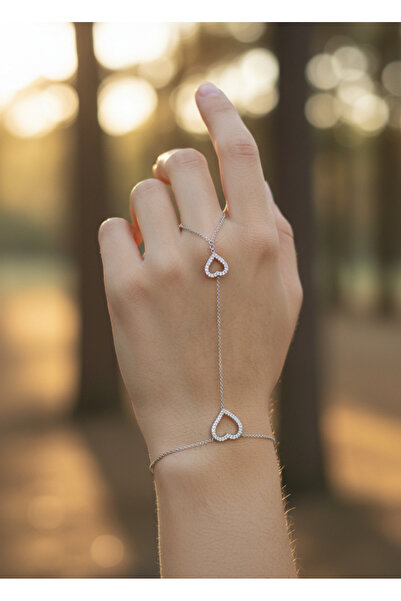 BİJU YILMAZ Vip silver double heart stone shahmeran - 26shm56