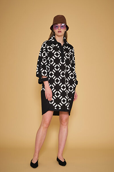 VERDA Patterned Shirt Collar Dress
