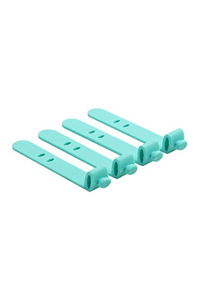 zola Set of 4 cable organizers, silicone, blue, flexible, 6x1 cm