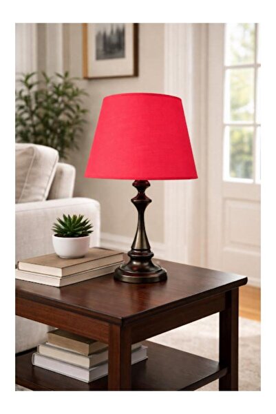 DEDE Faro Lamp Shade with Metal Black Body and Red Lamp Shade Cap