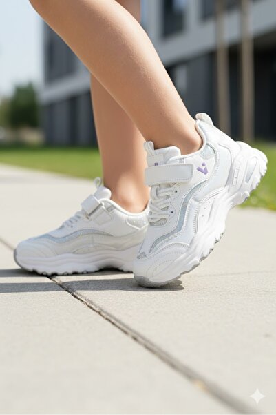 Vicco Hack Cırtlı Hafif Taban Kız Çocuk Spor Ayakkabı BEYAZ