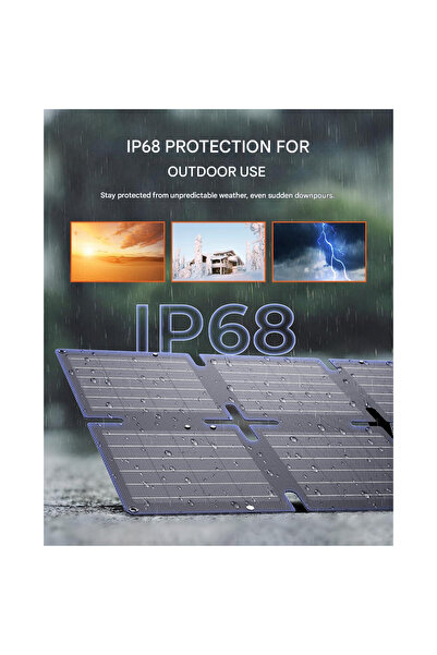 Bigblue Panou solar pliabil 60 W ETFE cu QC3.0 + PD45W + iesire 22.2 V DC, IP68 rezistent la apa