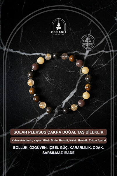 OSMANLI DOĞAL TAŞ Certified Solar Plexus Chakra Natural Stone Bracelet