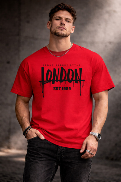 herkesemoda Urban Streat Text Detailed Basic T-Shirt