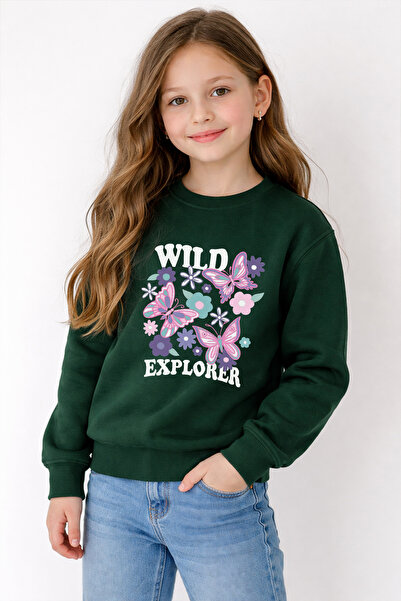 ADABEBEK Премиум цветна детска суитшърт с печат на пеперуди 26113