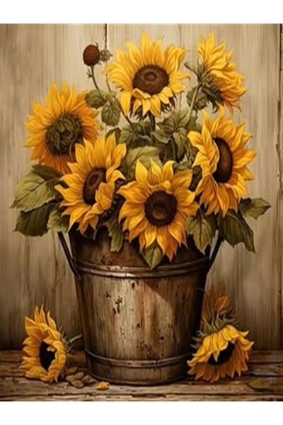 ÇeşitPınarı 5D Boncuk İşleme Goblen Kiti Ayçiçegi Temalı