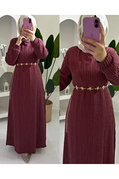 STİLSEN YILDIZ KEMER DETALI BOYDAN ELBİSE