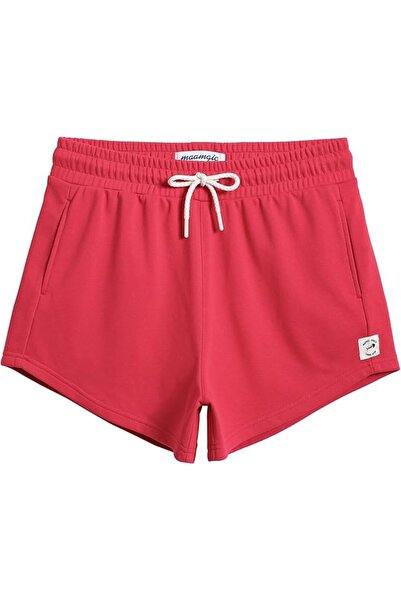 Other Women's Tracksuit Shorts - Cotton, Fitness, Sport, Relaxed Fit - Red, S...