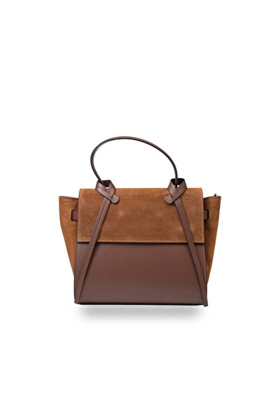 TORO NERO Women's bag made of genuine leather, brown-brown Erika