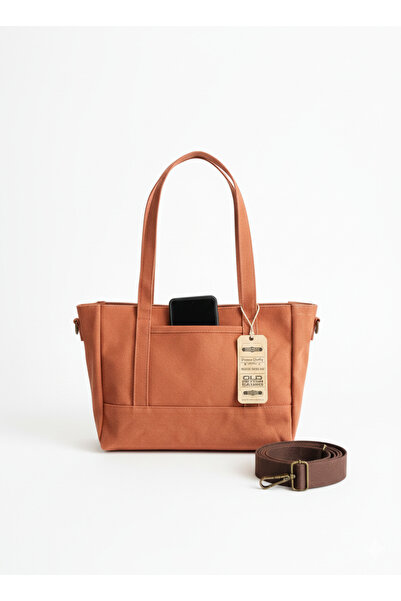 Old Cotton Mumlu Kanvas Tote Omuz Çantası ve El Çantası (ayarlanabilir ek askı)