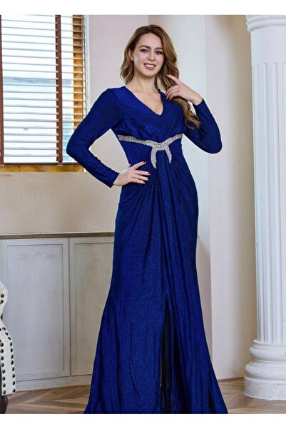 alqarat Aria Flowing Gown with Crystal Details