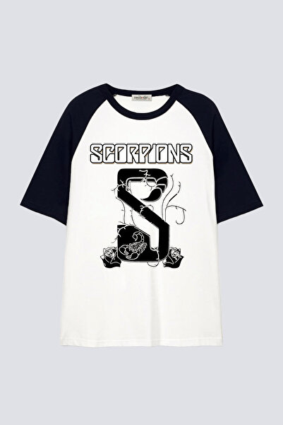Tişört Mania Unisex Oversize Reglan Printed T-Shirt 100% Cotton - Scorpions R...