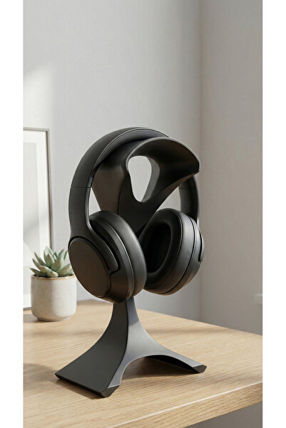Fandora Modern Minimalist Masaüstü Kulaklık Standı - Gamer Headset Askısı Tutucu Siyah