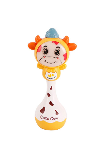 LITTLE ANGEL -Baby Musical Rattle Toy for Infants Cute Cow - Brown