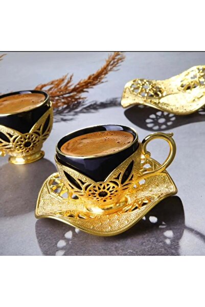 BUSEM 6-Piece September Black Porcelain Coffee Set – Nickel
