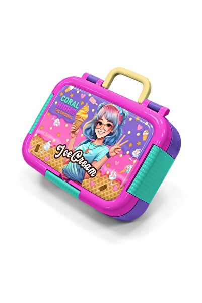 Coral High Παιδικό παγωτό λιλά τιρκουάζ και μπολ από ανοξείδωτο ατσάλι με σχέ...