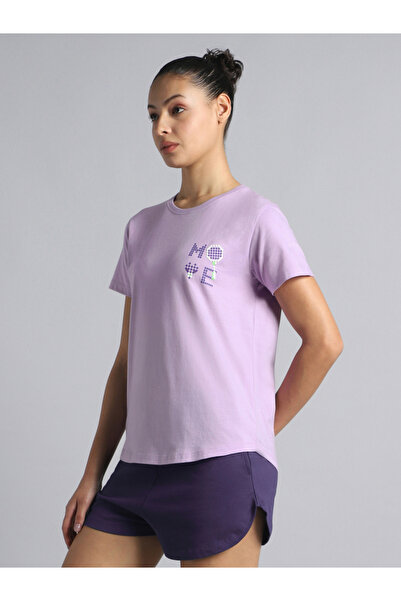 Cult By Styli Women Purple Move Graphic T-Shirt
