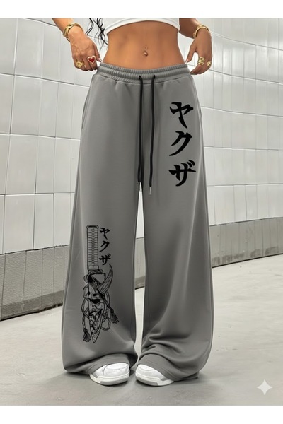 COMANCHERO Unisex Japanese Graphic Printed Baggy Cut Wide Leg Sweatpants