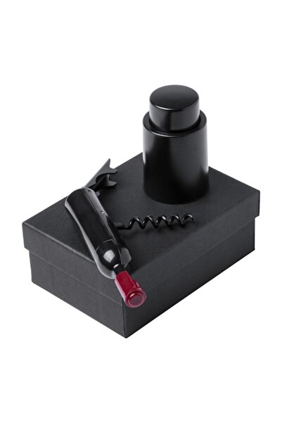 Other 2-piece wine set – corkscrew and stopper, black box