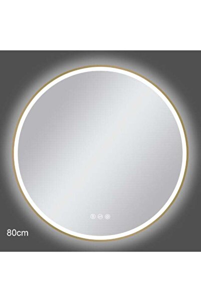 Generic Aqua Drop Round Copper Free Environmental LED Bathroom Mirror Gold 80 cm