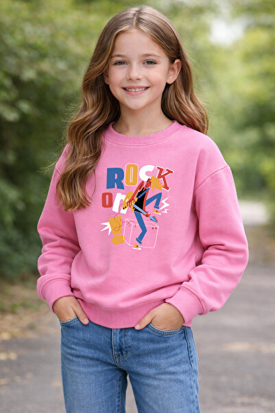 ADABEBEK Hanorac premium pentru copii cu imprimeu Rock On Roll 26084