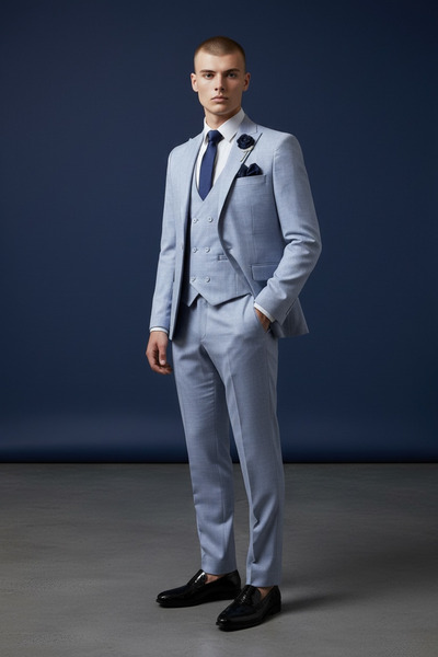 AtlasGiyim Erkek Slim Fit Yelekli Takım Elbise 2026