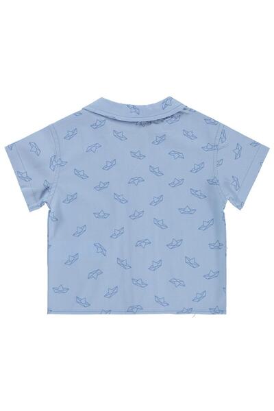 Civil Baby Yelken Baskılı 6-18 Ay Gömlek - Mavi 18-24 Ay