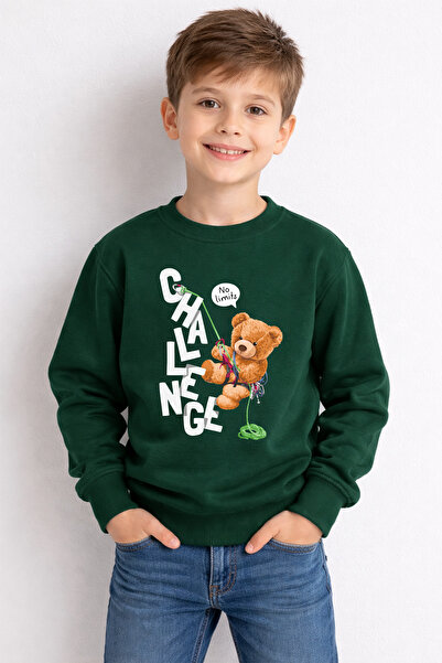 ADABEBEK Премиум детска блуза с принт на мечка алпинист 26201