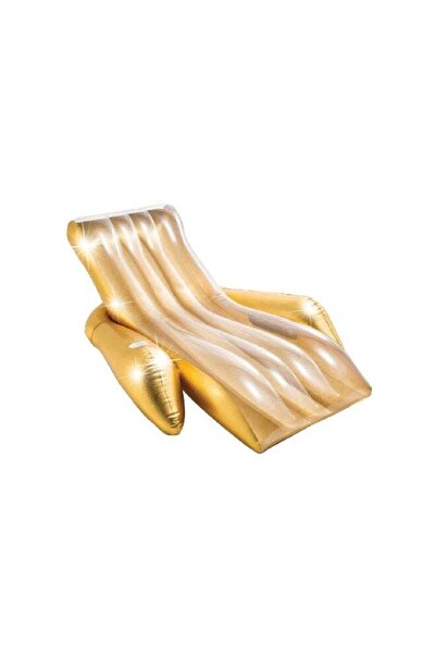 Generic INTEX Inflatable Shiny Double Armrest Pool Float Lounge Shimmering Gold