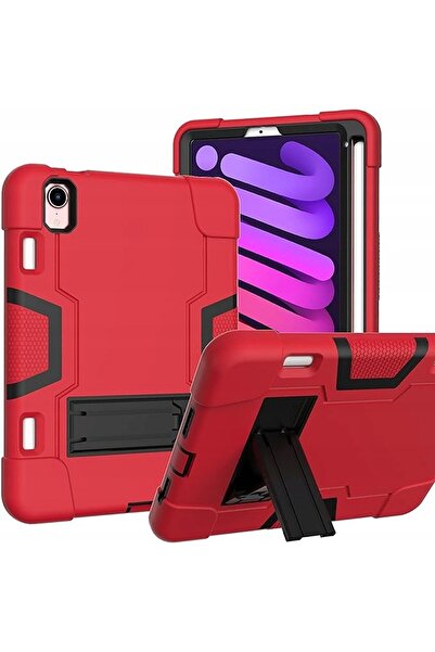 Other iPad Mini 6 8.3 inch Case - Armored, Shockproof, Stylus Holder - Red