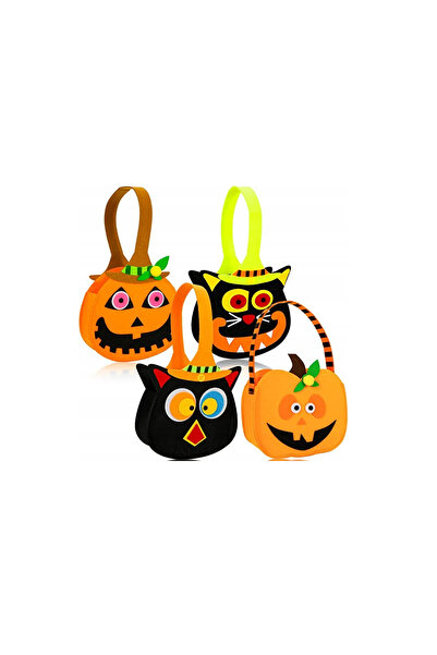 Other Set Pungi Dulciuri Halloween - Fetru Reutilizabil, 4 Bucăți - Modele Mi...