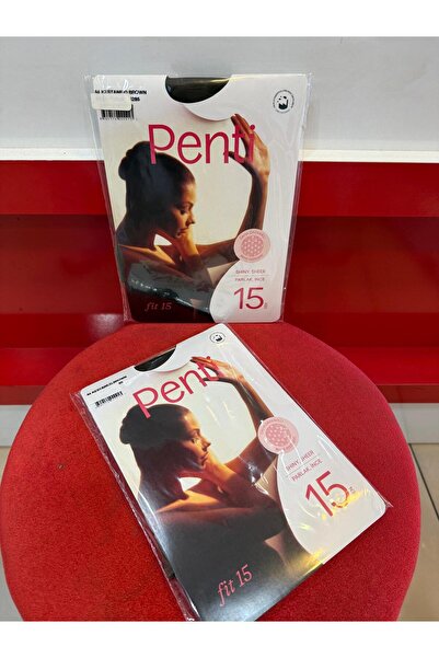 Penti 2 Pack 44 Chestnut Brown Fit 15 Shiny Thin Women's Tights