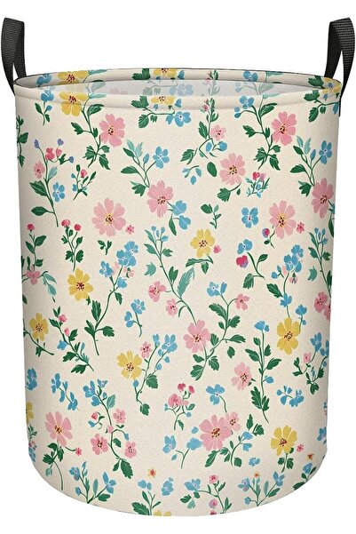 Other Foldable Laundry Basket - Toy Organizer Bag, Waterproof, White with Flo...