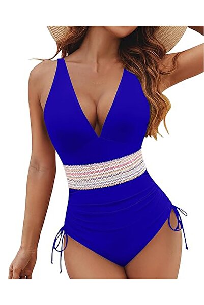 Other LUNNTE Women's One-Piece Swimsuit - Push-up, Tummy Shaper, Royal Blue, XXL