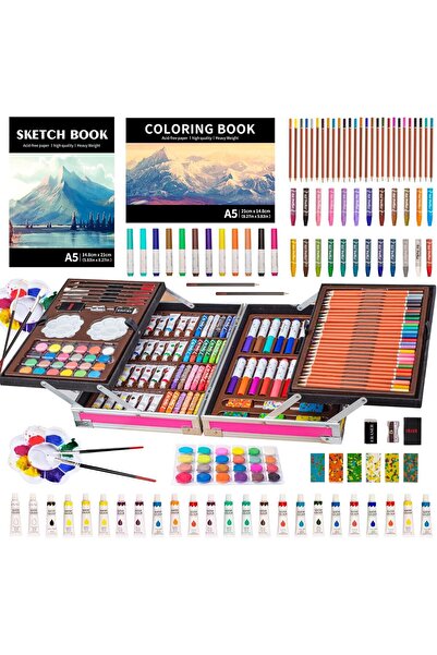 Other Set Artistic Copii - 139 Elemente, Desen și Pictură, Valiză pe 2 Nivelu...